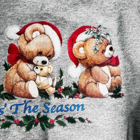 Christmas Sweatshirt Women's Medium Gray Bears Tis The Season Giant Merchandise - Picture 4 of 9